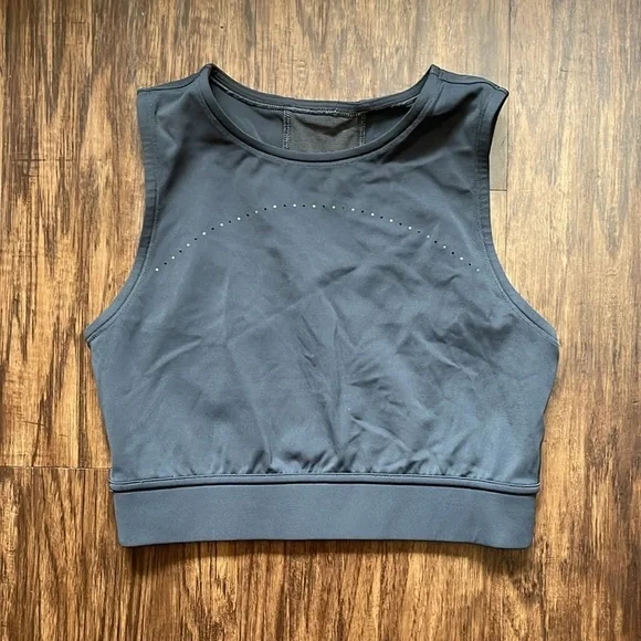 EUC Lululemon Hotty Hot Cropped Tank Graphite Grey 2 - Picture 5 of 12